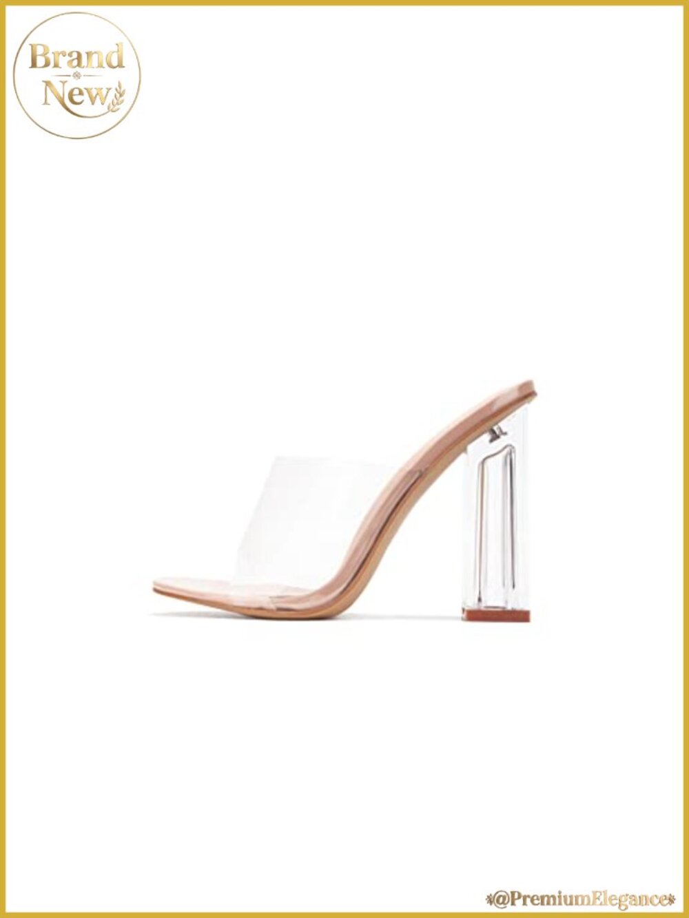 Chunky Block Heel Transparent Booties Open Toe